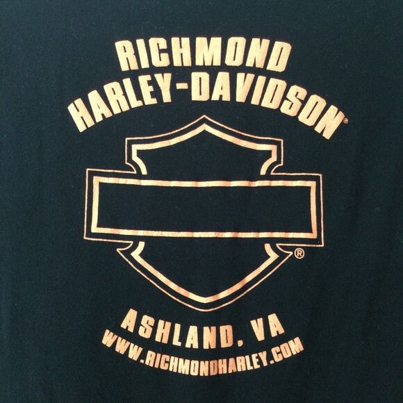 Harley-Davidson Shirt Top Women’s Size Large Black Orange Richmond Va Vintage - Picture 4 of 12